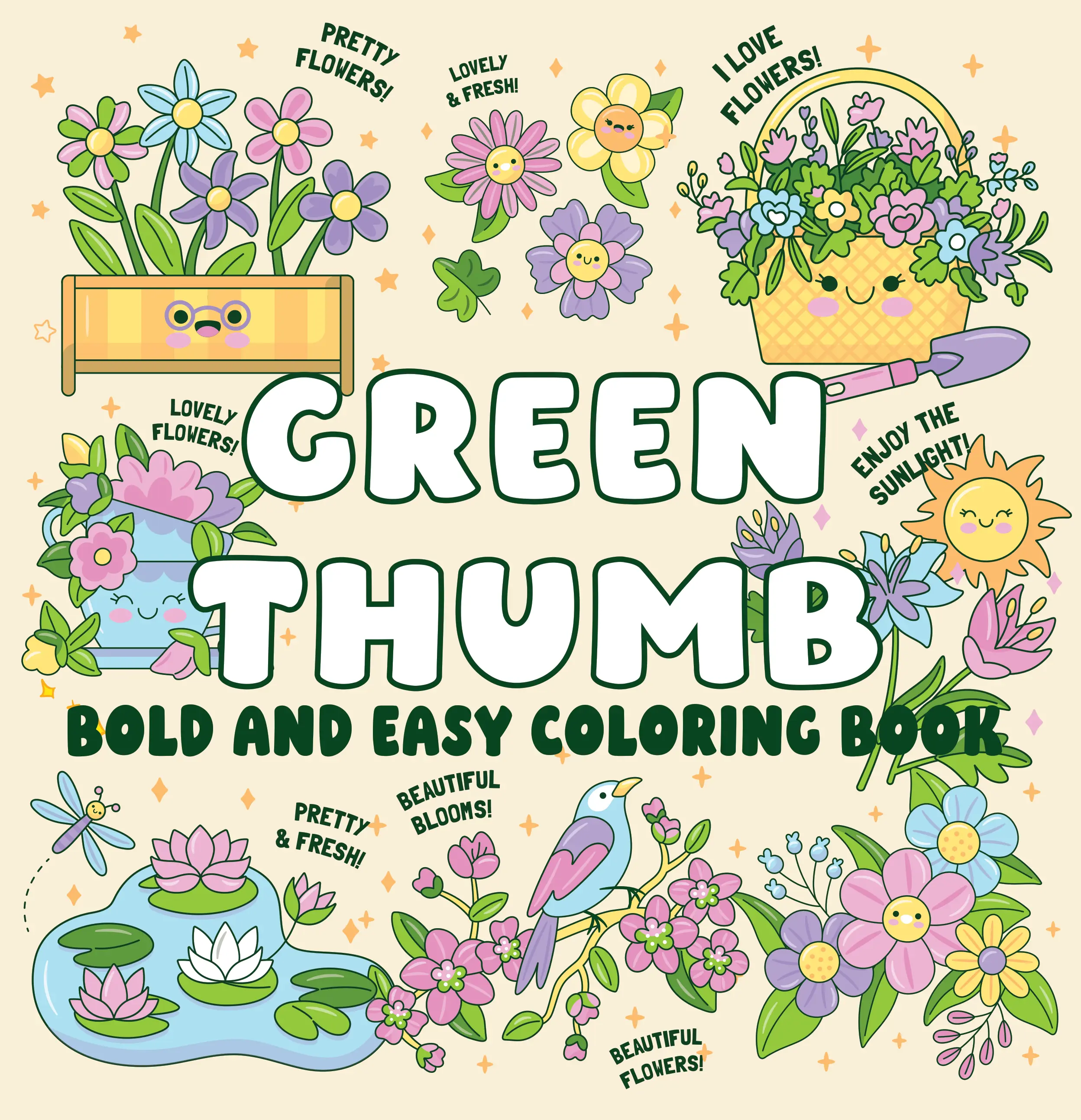 Green Thumb Children's Literature & Art Coloring Book - English, Single-Sided Thick Pages, Spacious Layouts, Bold Designs, Easy-to-Use Format, Vibrant Illustrations, Pristine Coloring Experience Escape for Enthusiasts