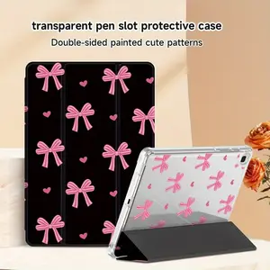 Butterfly & Floral TPU iPad Case with Folio Stand, Pencil Holder & Auto Sleep/Wake. Double-Sided Print. Compatible with iPad A16 (11th Gen), 10th Gen, 10.2-Inch, 11-Inch Pro (2020/2021), Air, 2025, Galaxy Tab S9 FE+ 12.4-Inch series.Anti-Slip & Shockproof