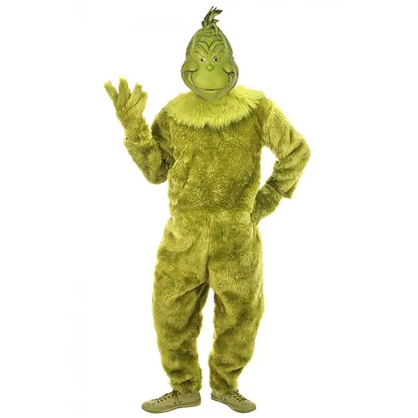 The Grinch Deluxe Men's Jumpsuit w/ Latex Mask, Clothes, Costume