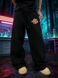Stranger Things Graphic Sweatpants, Street Casual Sporty Pants, Perfect Comfort Drawstring Design, Multi-Functional for Hiking & Outdoor