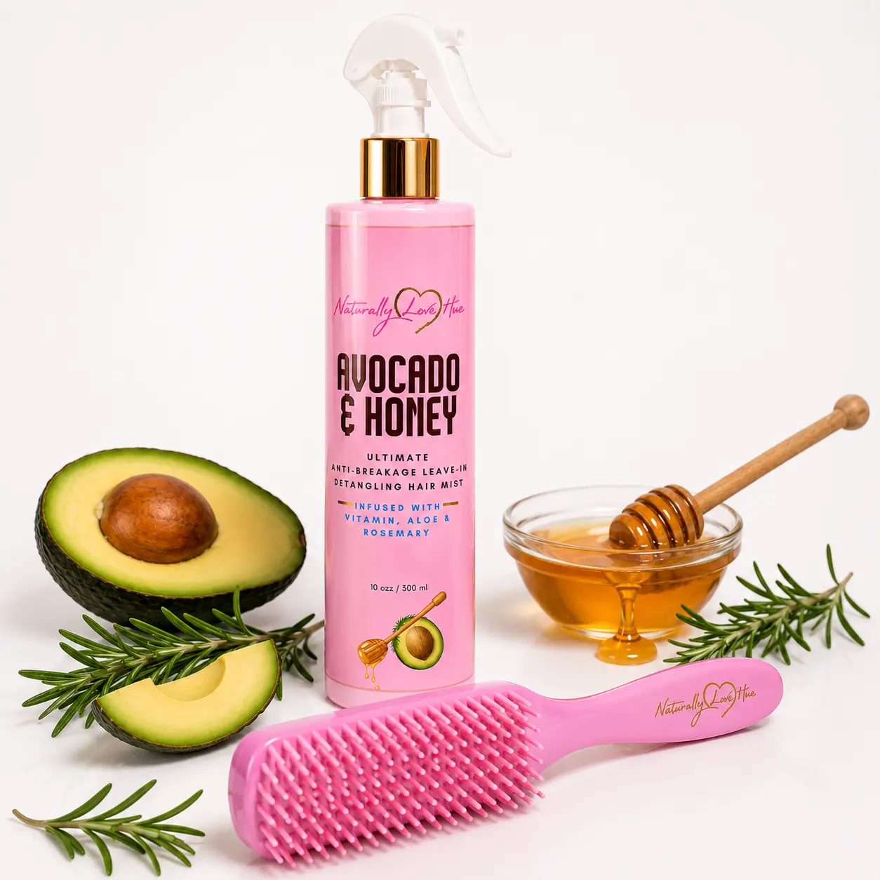 Anti-Breakage  Leave-In Detangling Hair Mist & Detangling Brush