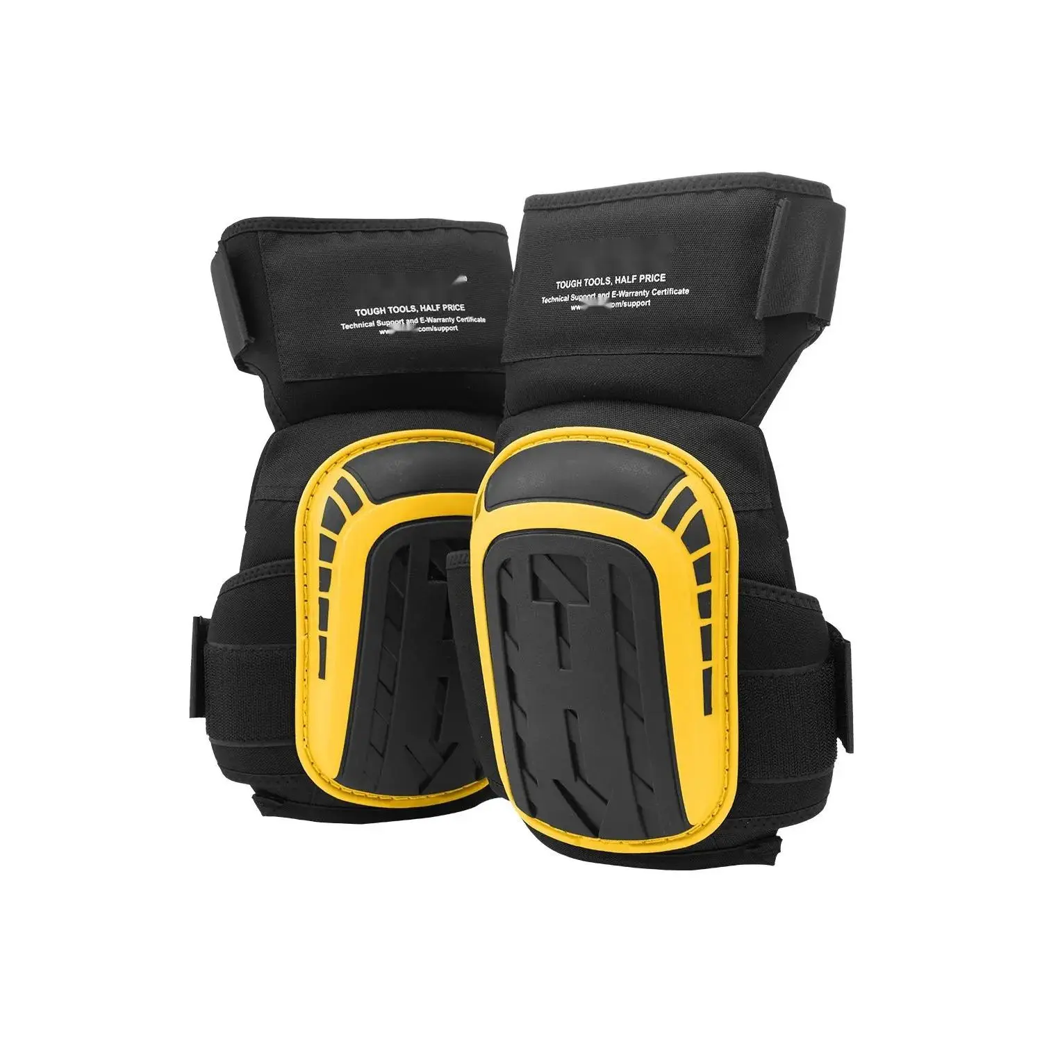 Heavy-Duty Extended Work Knee Pads with 2 Extension Straps, Foam Gel Cushion, Anti-Slip Design, for Men, Ideal for Construction, Gardening, Flooring, Yellow and Black (Household Appliance Accessory)