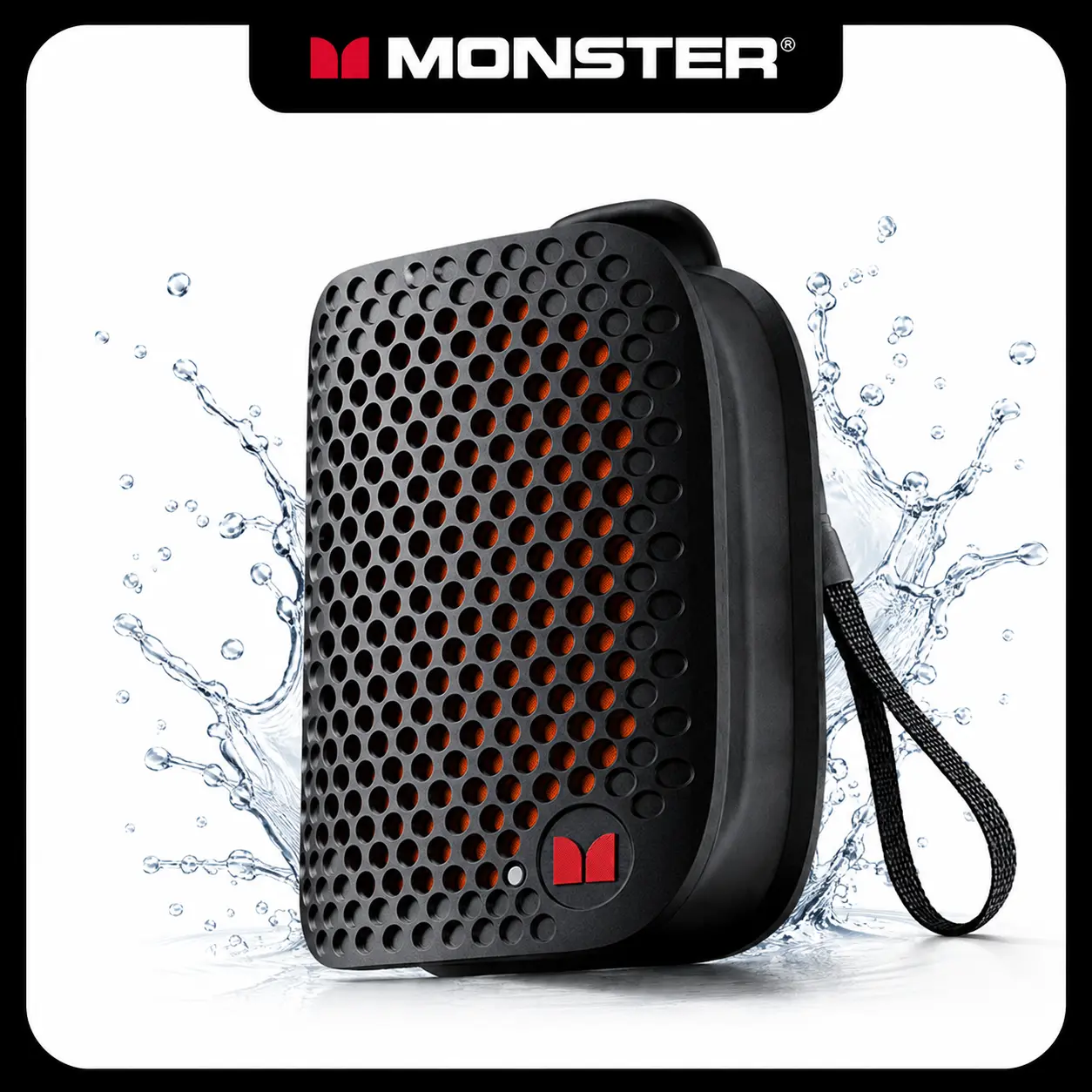 MONSTER M3 Portable Bluetooth Speaker, Compact Lightweight 80g TWS Stereo Sound Speaker, IPX8 1-Meter Water Immersion, Magnetic Clip-On Wearable, User-Friendly Buttons, 16.0H+ Playtime for Outdoor, Travel