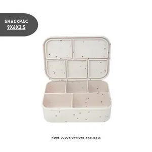 The Dearest Grey Silicone SnackPac Bento Box Leakproof Lunchbox - Snack & Meal Prep Container