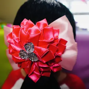 Satin ribbon bow, Pink