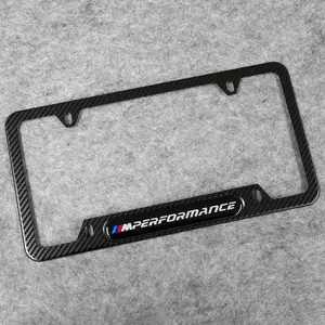 Front or Rear Carbon Fiber Texture License Plate Frame Protect Cover Fit M Performance Decorate Accessories Gifts