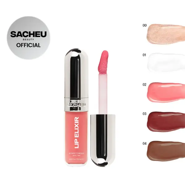 sacheu Lip Glaze Elixir - 3-in-1 Lip Balm + Lip Oil + Lip Gloss - Long-lasting Flawless Shine & Hydration to match with Lip liners and Lipstick