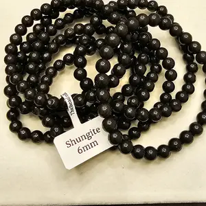 Shungite 6mm Beaded Bracelet