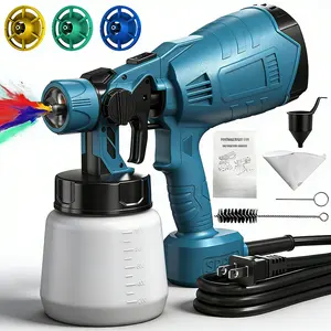 【FathersDayGift】Paint Sprayer, 700W HVLP Paint Sprayer with Cleaning , 4 Nozzles and 3 Patterns, Easy to Clean, for Furniture, Cabinets, Fence, Walls, Door, Garden Chairs etc.