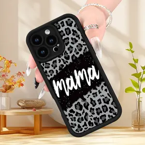 Creative Leopard Print Mama Pattern Tpu Anti-Drop Phone Case, Soft Protective Cover for iPhone 11/12/13/14 Pro Max/15 Pro/16 Plus