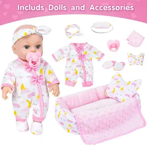 12-inch Reborn Baby Doll with Matching Outfit，Paired with Sleeping Bag Set And Paciffer， Halloween/Thanksgiving / Christmas gifts