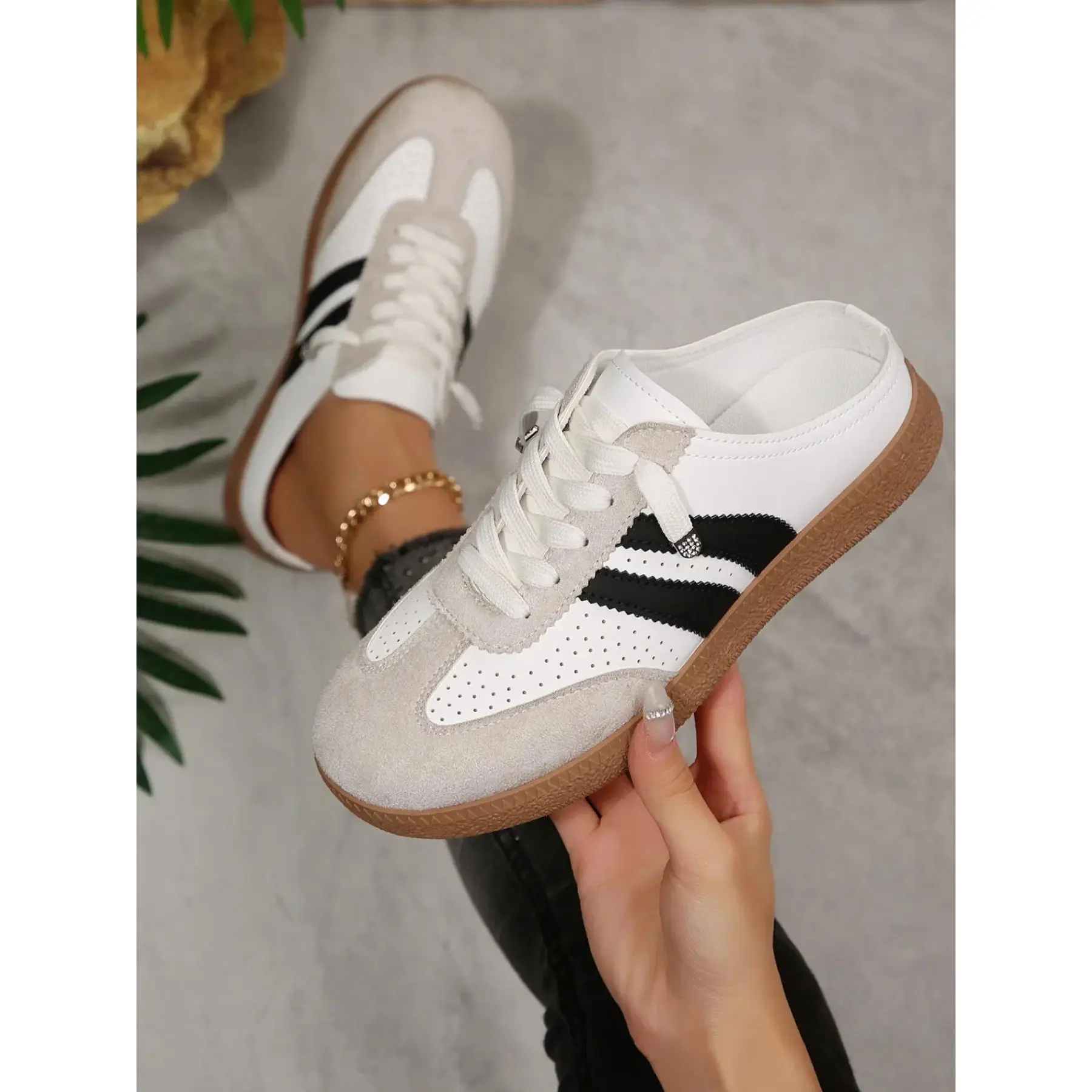 Comfortable Slip-On Half-Slip Flat Casual Athletic Couple Sneakers, Trainer, Men & Women Fashion Sport Shoes, Easy Wear, Perfect for All-Day Comfort