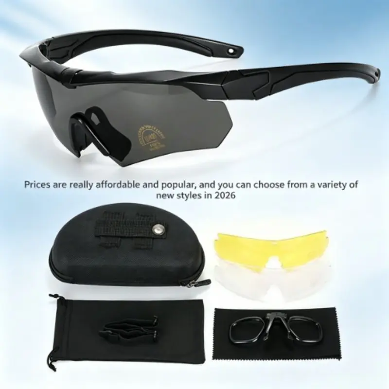 Sport Cs Tactical Polarized UV Protection Shooting Goggles, Windproof Outdoor Sun Glasses, Anti-UV Sports Eyewear for Hunting