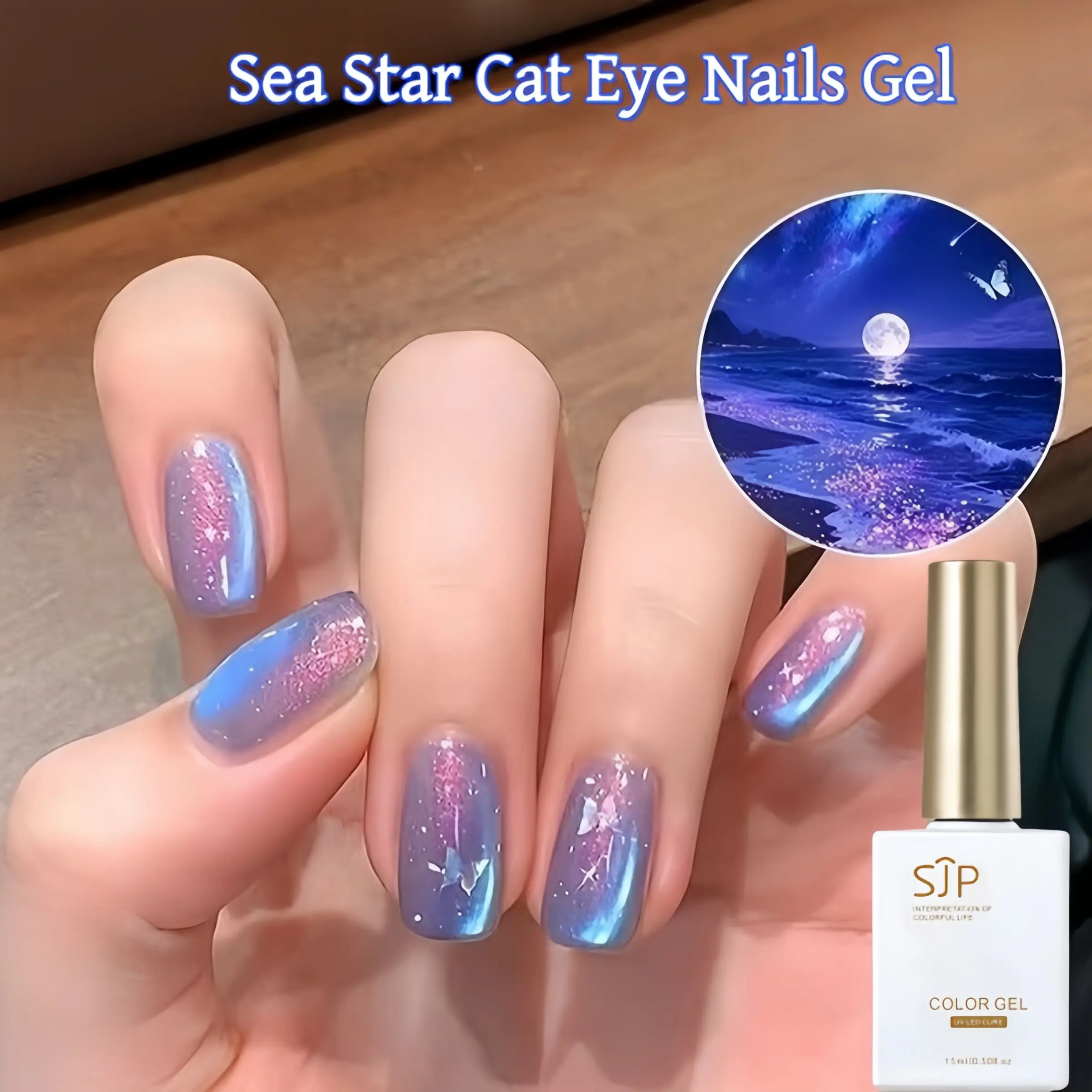 Sjp Magnetic Cat Eye Gel Nail Polish 15ML, Nail Art Manicure, Salon-Quality at Home, Long-Lasting Gloss, Perfect Gift, Trendy Korean Beauty, Bright Shade