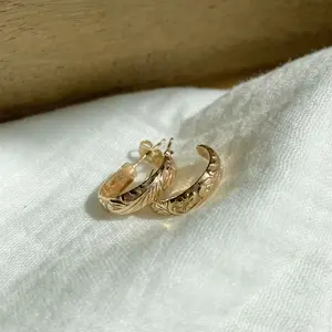 Hello Malo Jewelry Gold Floral Hoop Earrings - Handcrafted Lightweight Earrings for Special Occasions and Everyday Wear