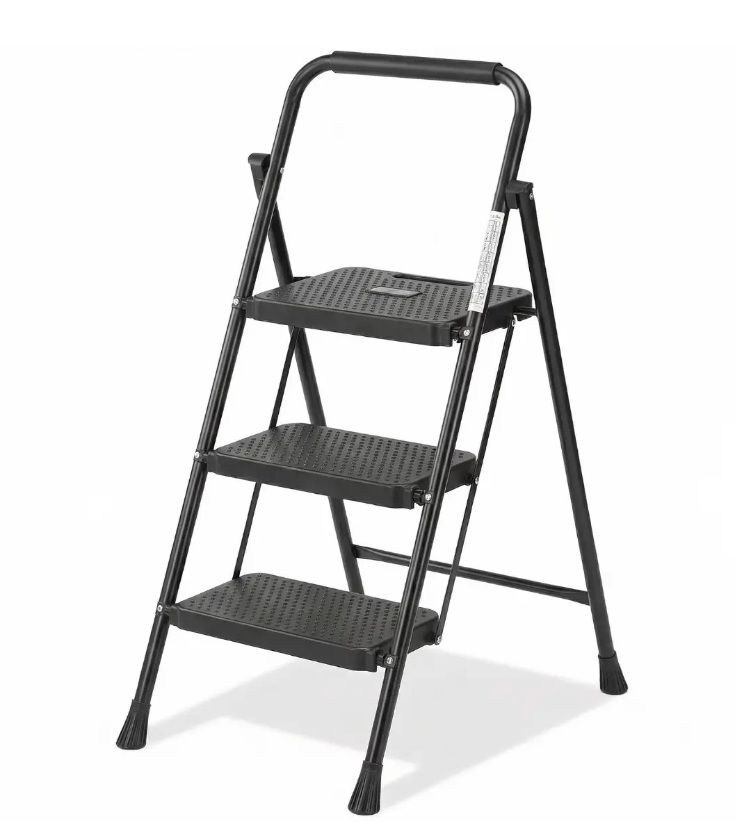 3-Step Ladder, Foldable Step Stool with Safety Lock, Anti-Slip Pedal, 300lbs Capacity