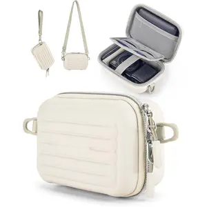 L-PHP009  Digital Camera Case, Waterproof & Protective Small Camera Bag with 2 Carrying Ways, Lightweight Camera Sling Bag for Canon PowerShot ELPH 180/190 / Sony DSCW800/DSCW830 - Beige