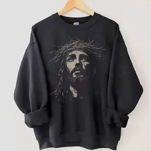 Jesus Sweatshirt Christian Streetwear Religious Gift for Him or Her Faith Apparel, Graphic Jesus Sweatshirt, Women's jesus shirts, Men's Oversized clothing, Unisex Casual Pray Apparel hoodie