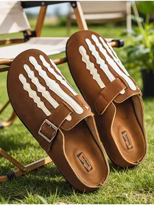 2026 New Men's Fashionable Half-closed Sandals/Slippers, Footwear, Casual Soft Slippers, Soft, Breathable, Lightweight and Comfortable, Suitable for Outdoor and Home Use, Essential for Spring/Summer Daily Commuting.