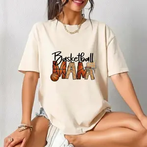 Comfort Colors Women's Cotton Short-Sleeve Fitted T-Shirt Top, Basketball Mama Apparel - Mother's Day Gift for Basketball Lover Mom