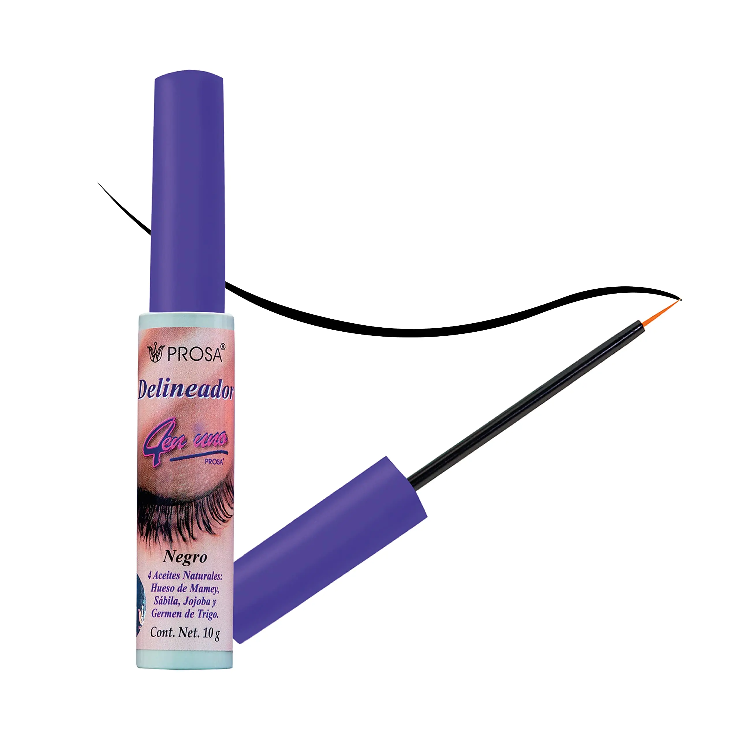 Prosa PROFESSIONAL MAKEUP Liquid Eyeliner, Ultra-Pigmented, 4 en uno Black Liquid Eyeliner 0.35 oz