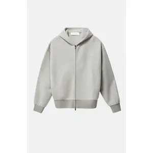 Fear of God ESSENTIALS Men's Concrete Heather Signature Classic Full Zip Hoodie