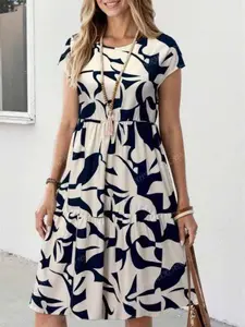 Women's Casual Floral Print Waist Cinching Dress, Daily Slim Fit, Fashion Trendy, Perfect for Everyday Wear, Stylish and Comfortable