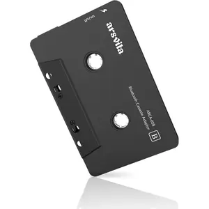 Car Audio Bluetooth Wireless Cassette Receiver, Tape Player Bluetooth 5.0 Cassette Aux Adapter, Black