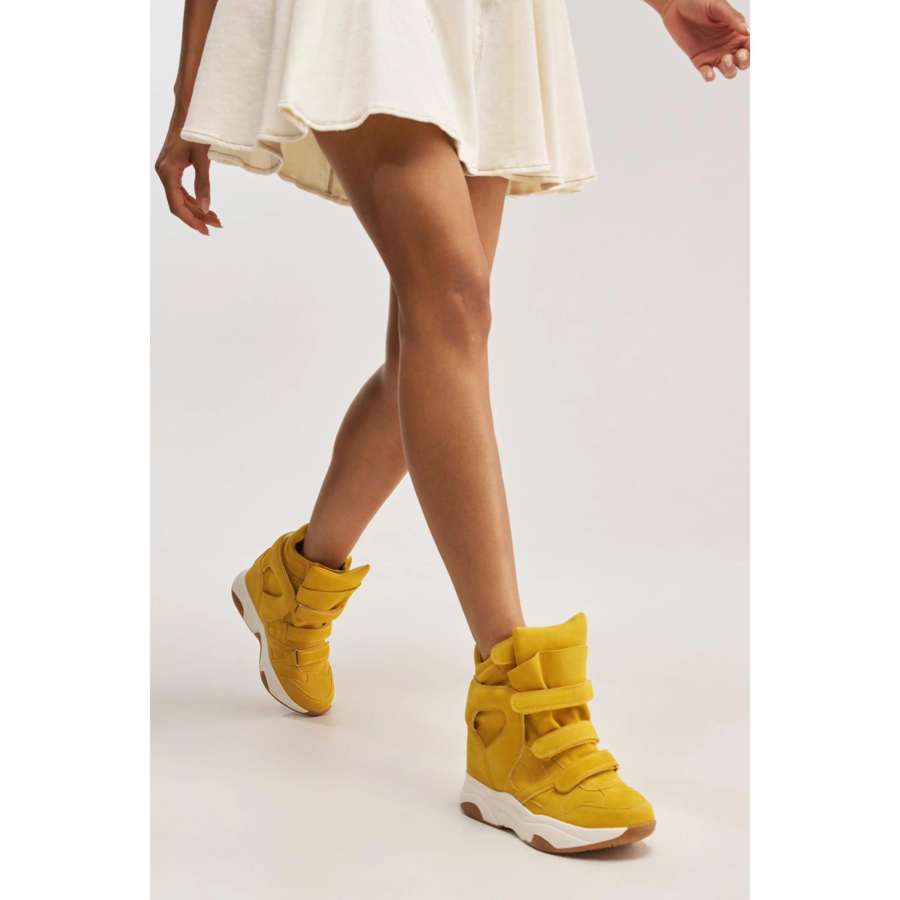 AZALEA WANG MARANTO MUSTARD WEDGE SNEAKER