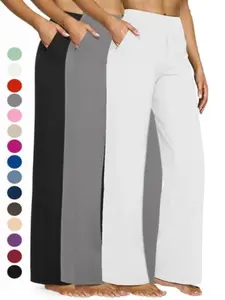 Women's Loose High-Waist Business Casual Everyday Yoga Pants, Wide Leg Design with Pockets, Comfortable & Stylish Activewear, Womenswear