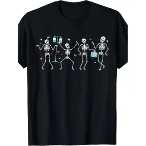 Men Women Ortho Squad Skeleton Halloween Orthopedic Nurse RN T-Shirt - 220g Cotton T-shirt, 10, 000 Links