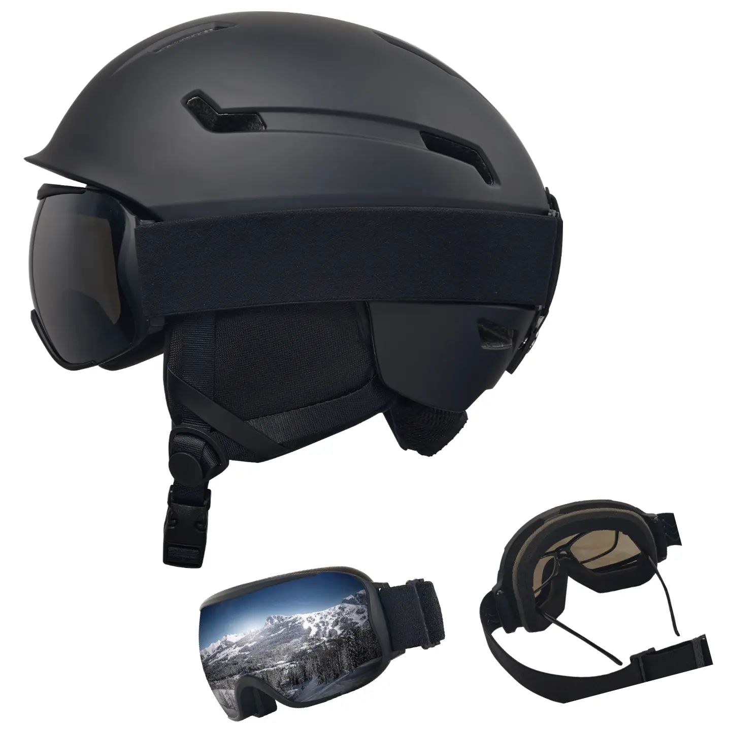 Velocity Snow Ski Helmet with Goggles Unisex for Men Women & Teens Anti-Fog Windproof UV Protection Shock-Absorbing PC Shell ASTM Certified Adjustable Fit Ideal Gift f7 helmet basketball snowboarding gear