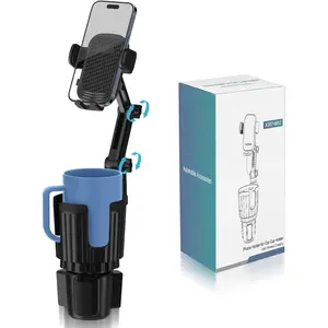 Phone Holders for Your  Cupholder, 2 in 1 Cell Phone Holder Mount with Cup Holder Expandable Base, 360  Rotating , Fits  4-7" Smartphones and  Bottles, 1 Pack