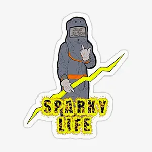 Multi-Size Vinyl Layer Electrician Hard Hat Stickers - Peel-Off Easy, UV Waterproof, Bold Graphics, Vibrant Art, Safety Helmet Decals for Outdoor Use, Car Windows F20