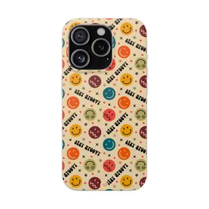 Colorful Smileys Phone Case, Cute Flexi Case for Teens, Fun Gift for Friends, Everyday Accessory, Unique Phone Cover, Shockproof