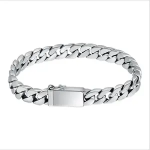 S925 Silver Bracelet 8MM Punk Jewelry Never Fade Carry  Men Women Jewelry Gifts