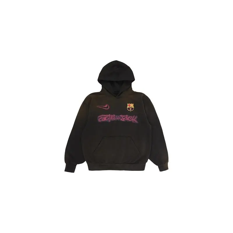Travis Scott x Nike x FC Barcelona Spray Logo Hoodie Black (men