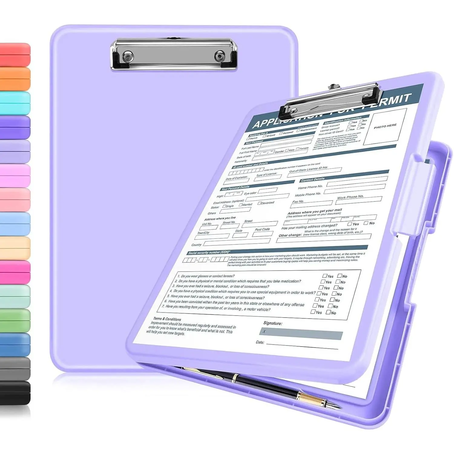 Clipboards with Storage, 13x9.6 Storage Clipboard Foldable for Teachers & Nurse Essentials, Clipboards with Pen Holder, Work Desk Paper Organizer, School & Office Supplies for Women()