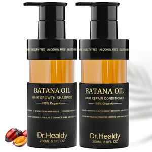 Dr.Healdy Batana Oil Shampoo and Conditioner Set - for Hair Growth,Thickening & Hydration,Sulfate Free - Fights Hair Loss & Clarifies Scalp - for Men & Women (6.8 Fl Oz×2)