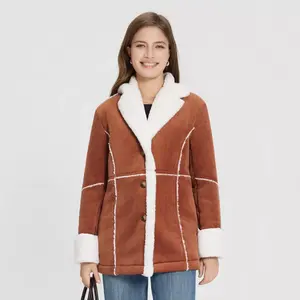 Women's Corduroy Shearling Faux Fur Jacket - Universal Thread Brown XS