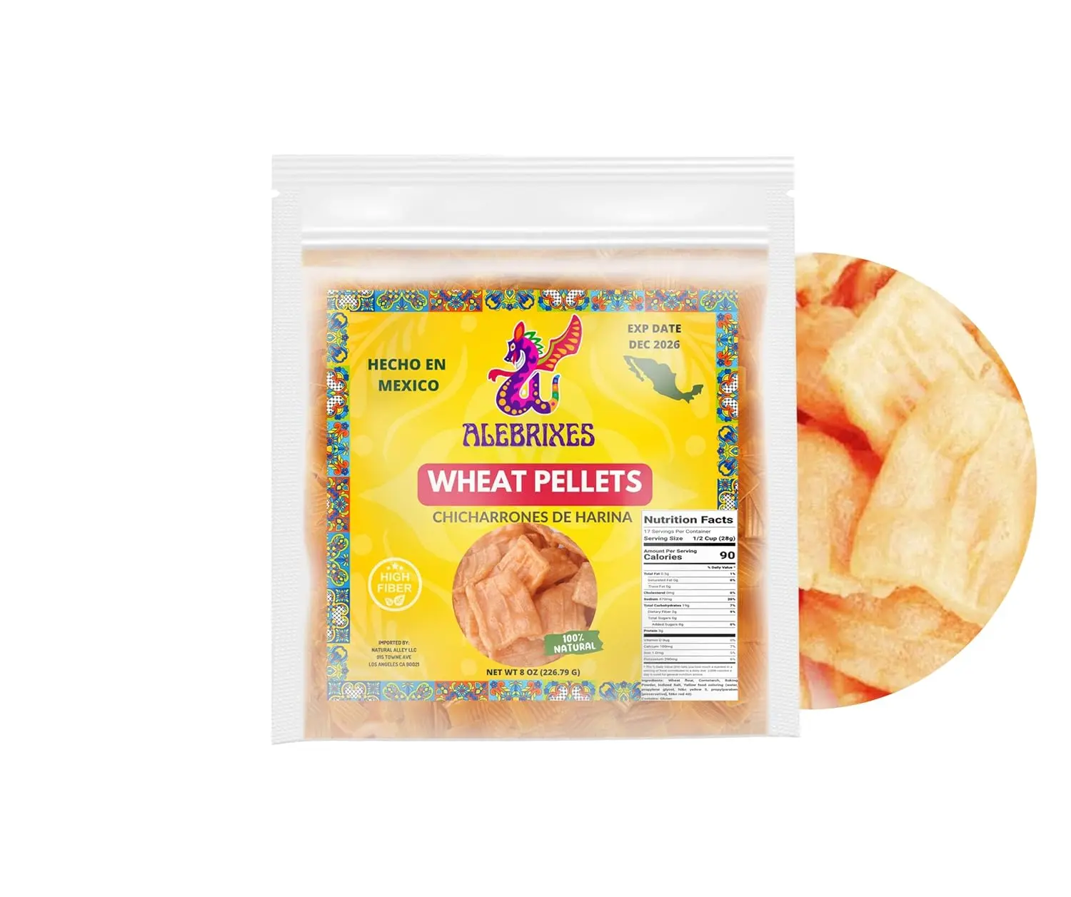 Alebrixes | Mexican Wheat Pellets 8oz (226g) | Duritos - Mexican Snack | Chicharron - Fritura De Harina Para Freir | Savory, Classic, Crispy, Mouth-Watering | Handcrafted in Mexico.