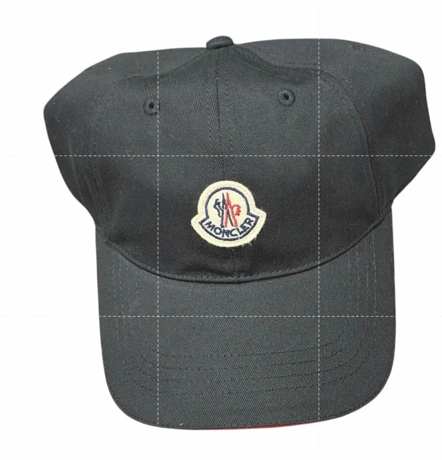 Pre-owned Moncler Logo Cotton Baseball Cap in black