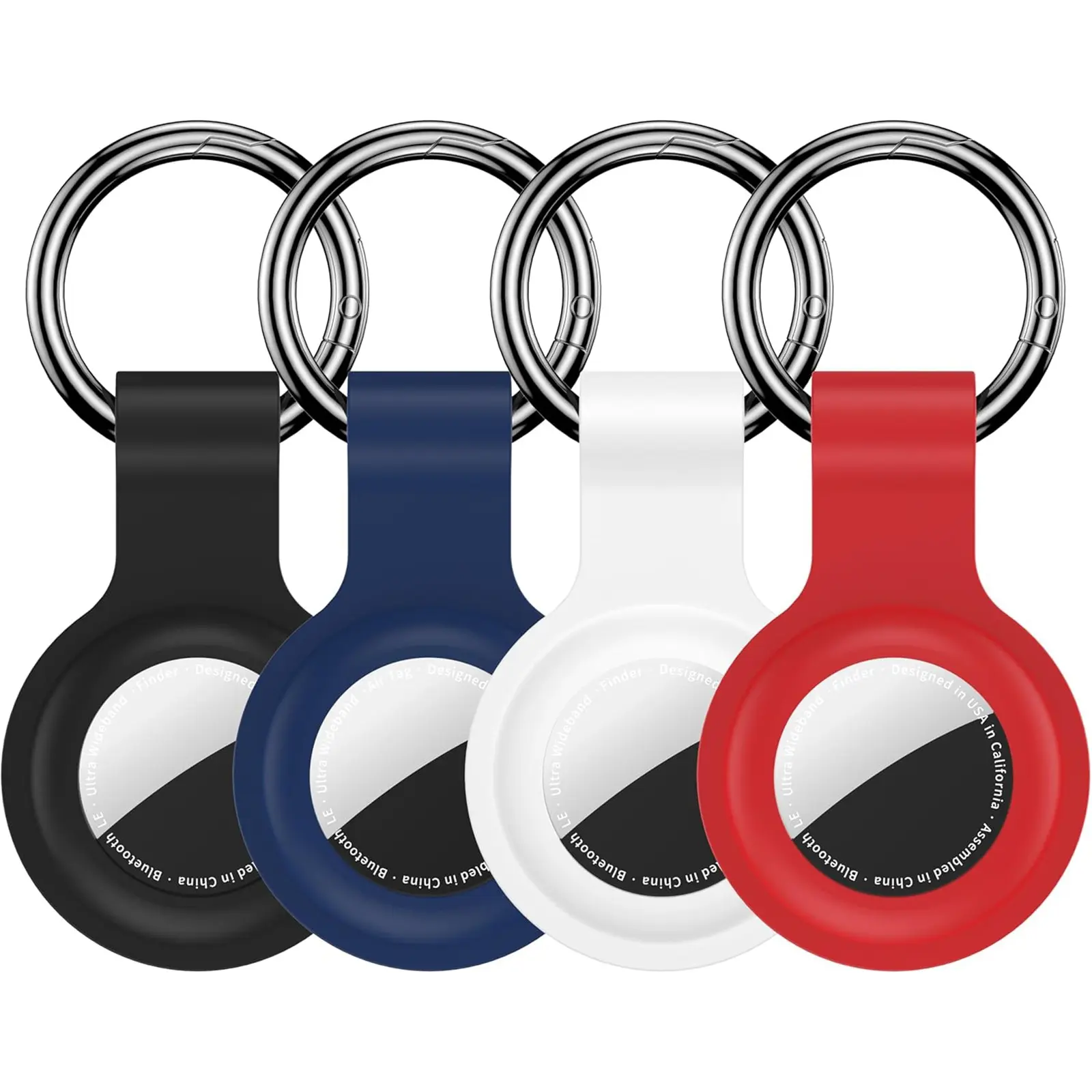 4 Pack Case for AirTag Holder with Keychain, Silicone for Air Tags Key Chain Ring Case Cover for Air Tag Holder GPS Tracker Item for Air Tags Finders Accessories Air Tagholder for Kids, Bags, Luggages, Durable Protection, Travel Gadgets Smart Key Finder