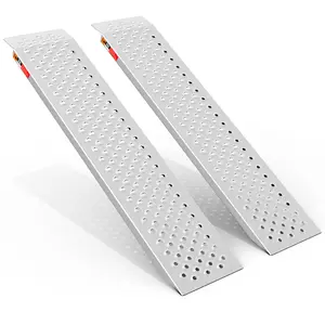 VNN Aluminum Shed Ramp 2PC - 5' Long Loading Ramp for Riding Mower, Lightweight Sturdy Anti-Slip Ramps with Punch Plate Surface, 1000 lbs Capacity for Lawn Mower, ATV,Motorcycle- 8.8" Wide, 5' Long