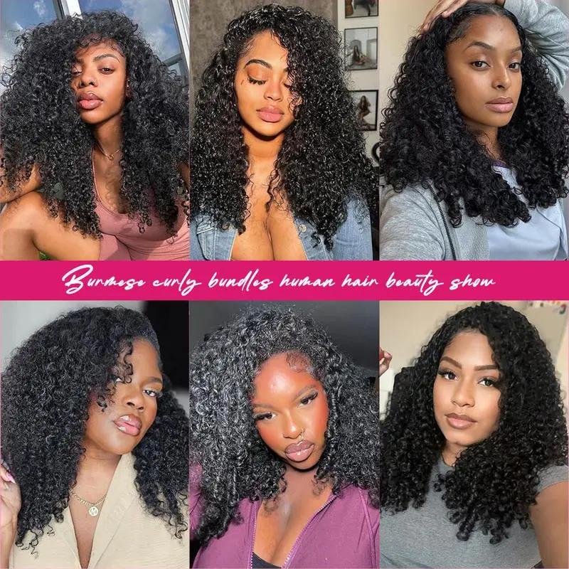 [WEAR GO HALF WIG] URody Highlight Burmese Curly Half Wig 200% Density InvisiFit Strap Flip Over Wig