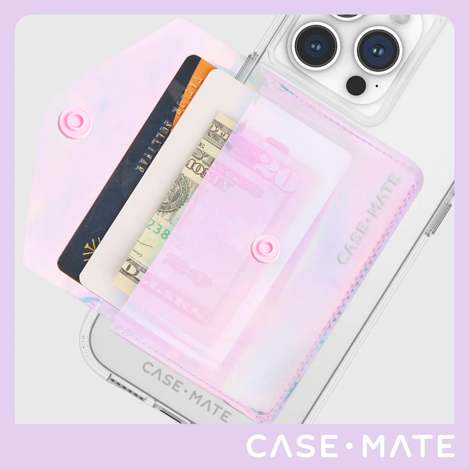 Soap Bubble® Magnetic MagSafe Women's Wallet, Everyday Carry Snap-On Wallet for MagSafe-Enabled Devices, Magsafe Women's Wallets