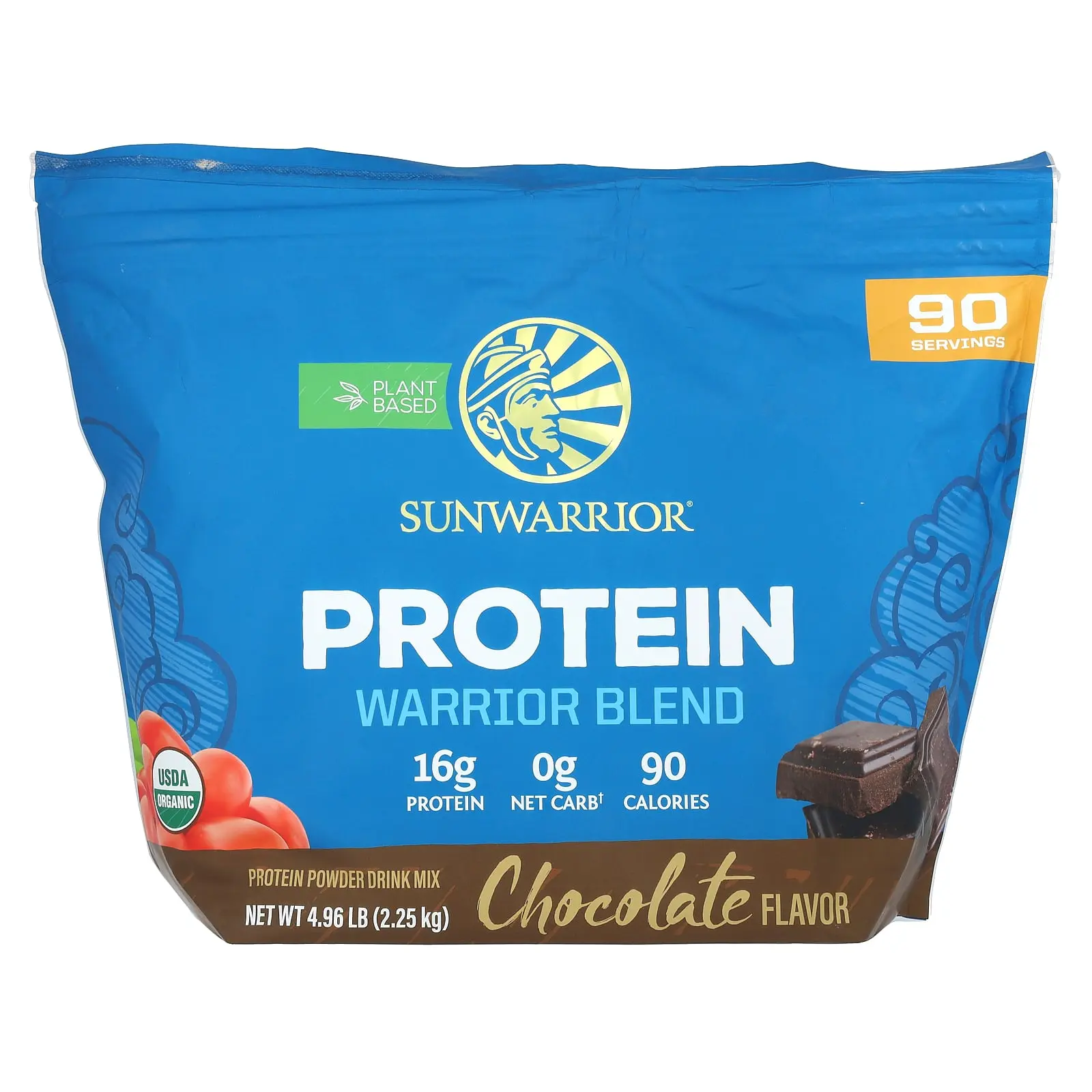 Sunwarrior Warrior Blend, Protein, Chocolate, 4.96 lb (2.25 kg)