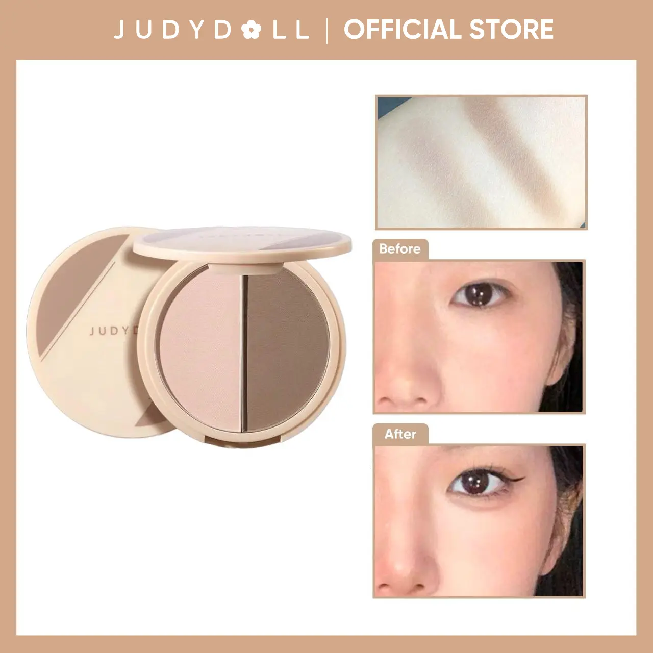 JUDYDOLL 2 Shades Contour Palette, Sculpting & Defining, Blendable, Natural Contour, Long-Lasting, Lightweight, Face Shaping, Makeup, Refresh Look, Summerwins
