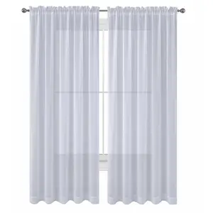 Sheer 2Pc Window Treatments Curtain Panels 84" Inch Long  Polyester (10+ colors)
