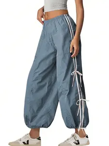 Women's Parachute Pants Elastic High Waist Full Twist Mountaineering Bib Pants Trousers